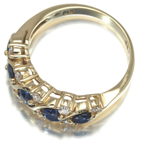 ミキモト リング サファイア 0.98ct ダイヤ 0.25ct  12.5号 K18YG 