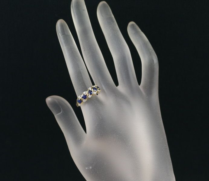 ミキモト リング サファイア 0.98ct ダイヤ 0.25ct  12.5号 K18YG 
