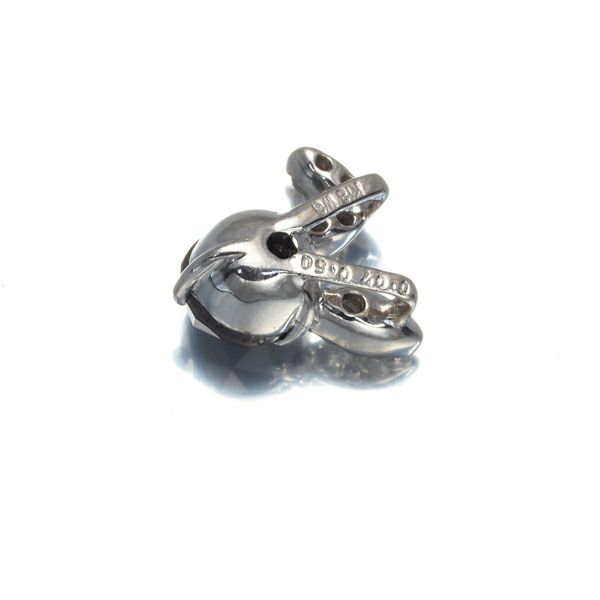 ブラック&クリア ダイヤ 0.50ct/0.07ct ウサギ アニマル ペンダントトップ K18WG 
