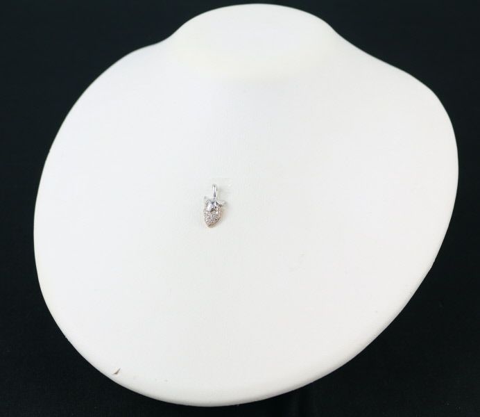 ダイヤ 0.37ct/0.13ct イチゴ フルーツ リバーシブル ペンダントトップ K18PG/WG 