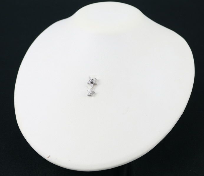 ブラック&クリア ダイヤ 0.09ct/0.20ct スター ペンダントトップ K18WG 