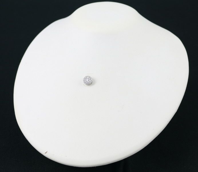 ダイヤ 0.50ct パヴェ サークル ラウンド ペンダントトップ K18WG 