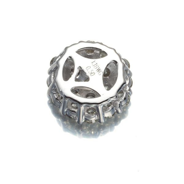 ダイヤ 0.50ct パヴェ サークル ラウンド ペンダントトップ K18WG 