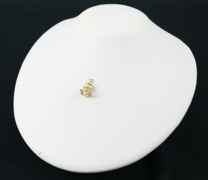 ミキモト ペンダントトップ パール アコヤ真珠 3.5-5.5mm ベル K18YG 
