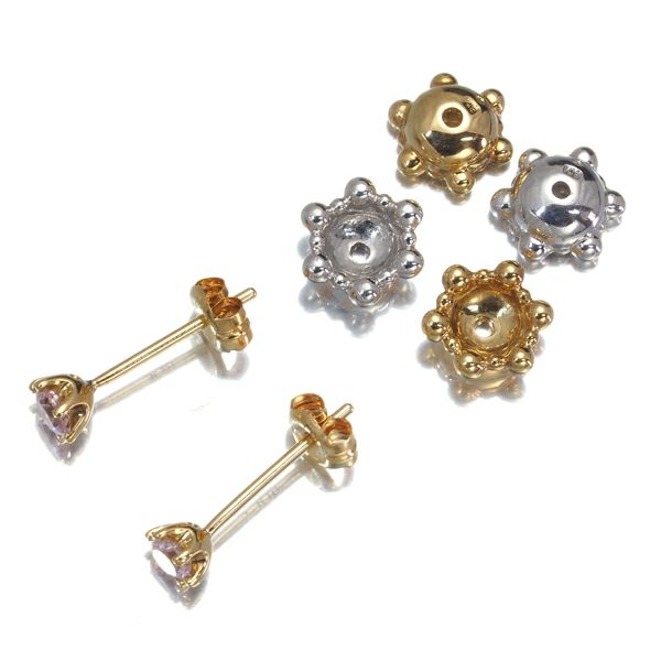 ヴァンドーム ピアス キュービックジルコニア 3WAY コンビカラー K18YG/WG 