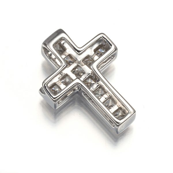 ダイヤ 0.30ct クロス  ペンダントトップ K18WG 