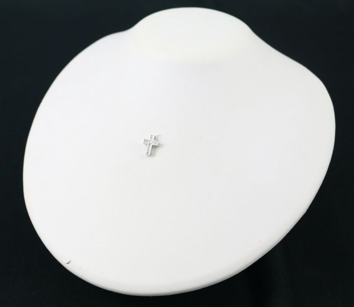 ダイヤ 0.30ct クロス  ペンダントトップ K18WG 