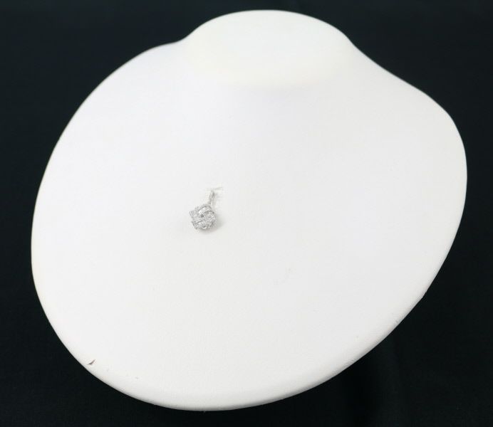 ダイヤ 0.40ct 2種カット  ペンダントトップ K18WG 