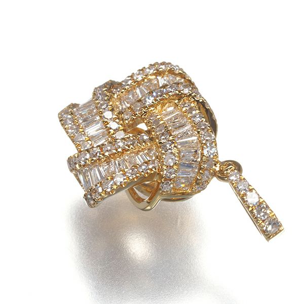 ダイヤ 0.40ct 2種カット  ペンダントトップ K18YG 