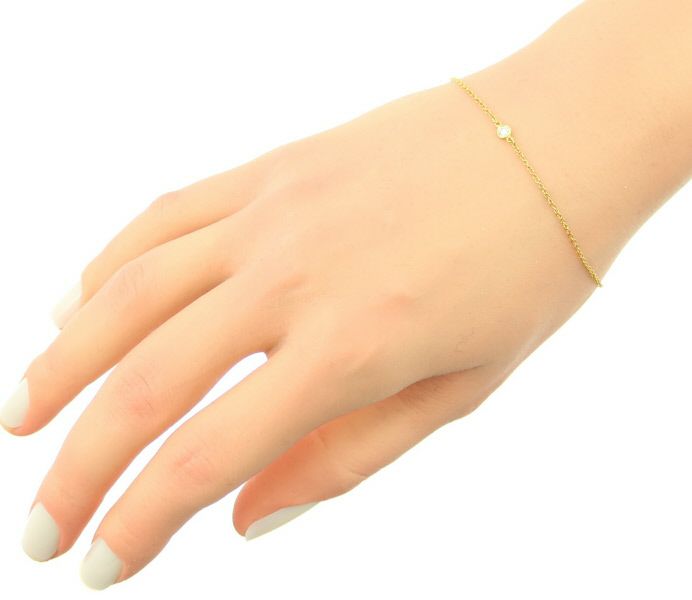 ティファニー ブレスレット ダイヤ 0.08ct程 バイザヤード K18YG 
