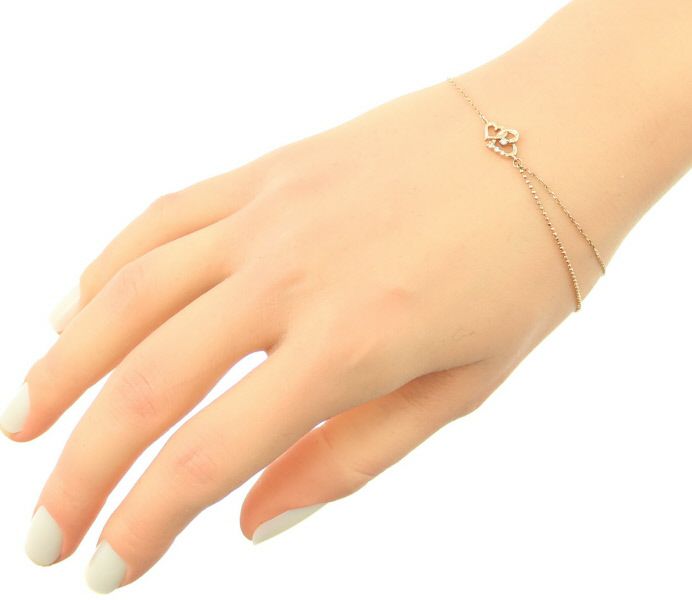 4℃ ブレスレット ダイヤ ハート K10PG 