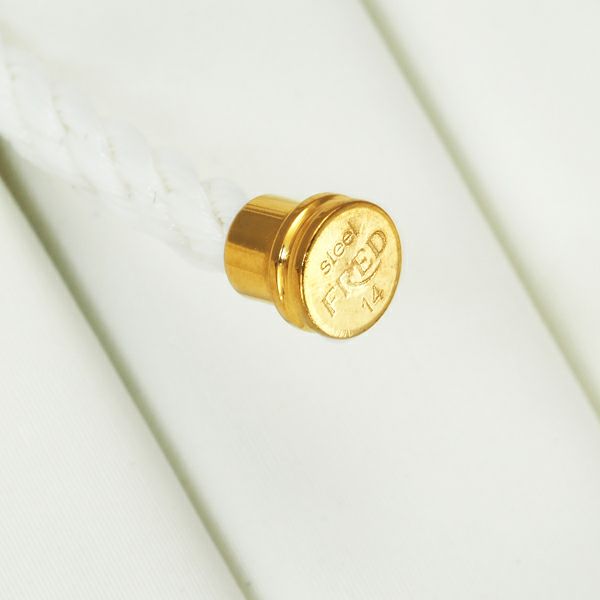 フレッド ブレスレット用コード フォース10 MM ホワイト 14刻印 SS/テキスタイルケーブル 