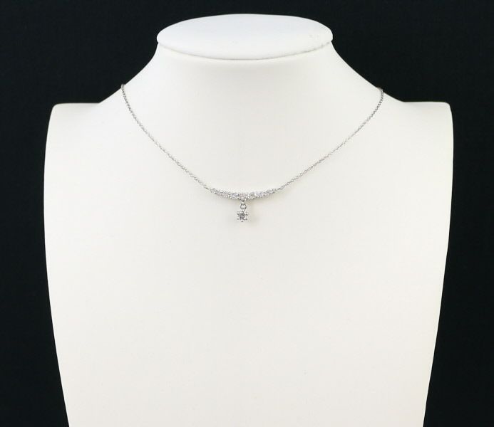 ダイヤ 0.50ct ライン 揺れる ネックレス Pt900/Pt850 
