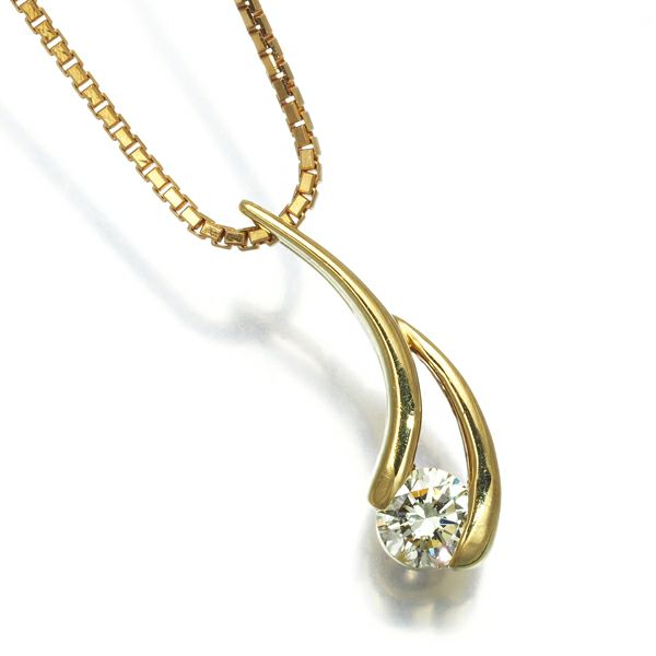 ブラウン&クリア&イエロー ダイヤ 1.00ct スリーカラー 7WAY ネックレス K18YG/WG/PG
