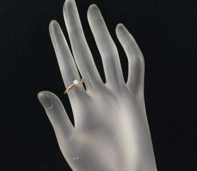 カルティエ リング ダイヤ 0.18ct E VVS2 EX 1895 ソリテール 50号 K18PG 鑑定書