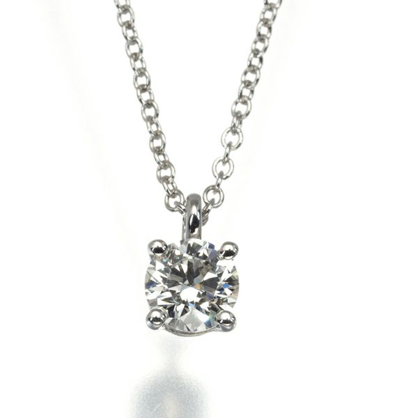 ティファニー ネックレス ダイヤ 0.37ct VVS2 H ソリティア  Pt950 鑑定書