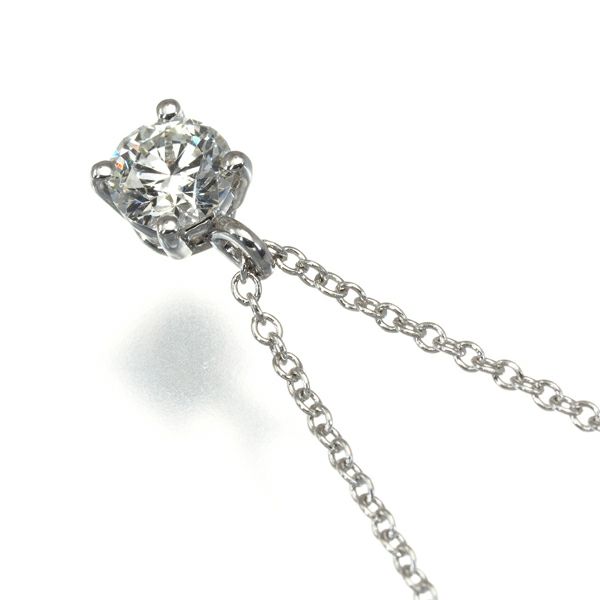 ティファニー ネックレス ダイヤ 0.37ct VVS2 H ソリティア  Pt950 鑑定書