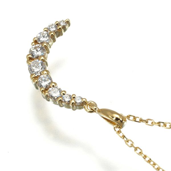 ミキモト ネックレス ダイヤ 0.41ct  ムーン K18YG 