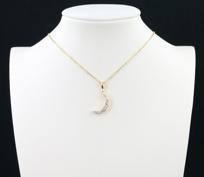 ミキモト ネックレス ダイヤ 0.41ct  ムーン K18YG 