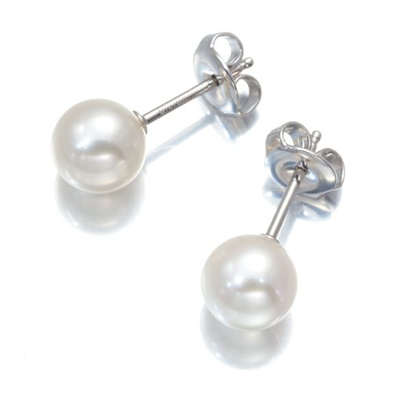 ミキモト ピアス パール アコヤ真珠 7.3mm K18WG 