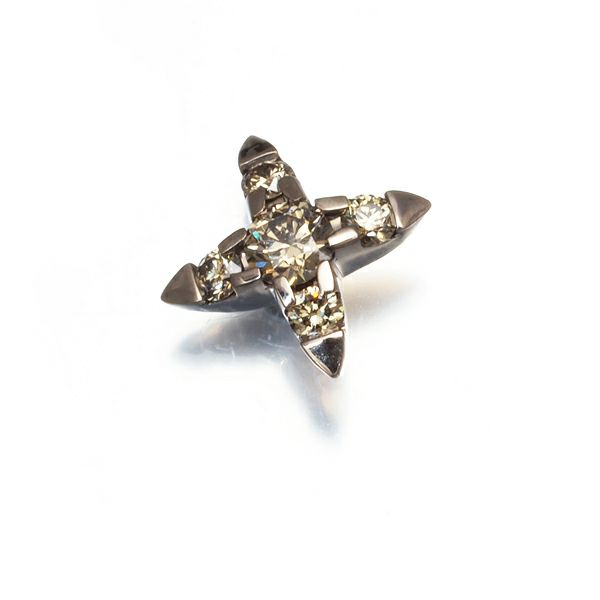 カシケイ ピアス ダイヤ 0.11ct ネイキッド 片耳 K18BG 