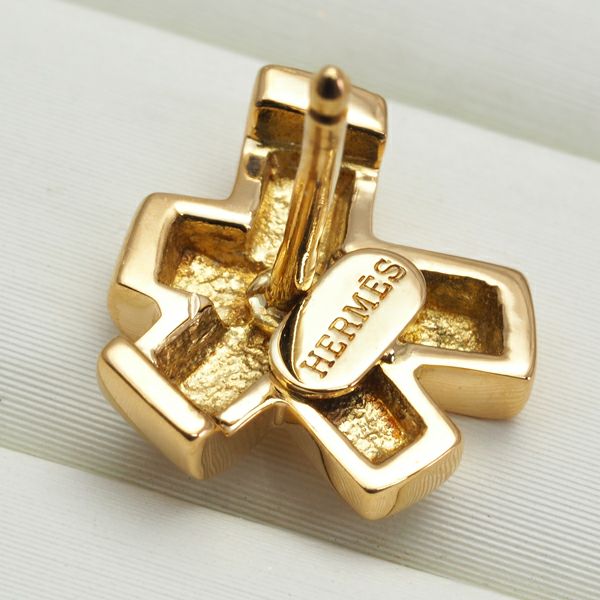 エルメス ピアス ラセット リボン K18YG 
