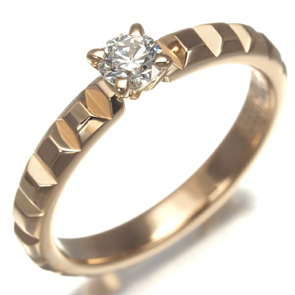 ブシュロン リング ダイヤ 0.20ct IF キャトルクルドパリ ポワントディアマン ソリテール 49号 K18