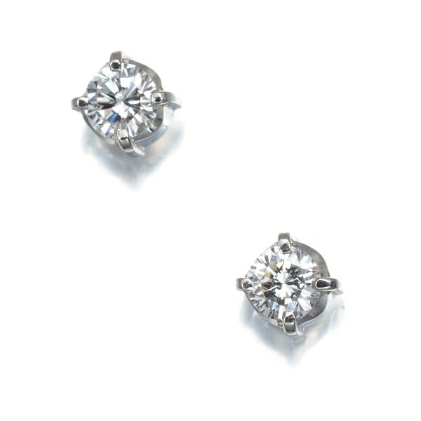 ダイヤ 0.20ct/0.20ct 一粒 ピアス Pt850 