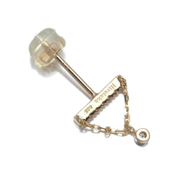 ヒロタカ ピアス ダイヤ 0.05ct 片耳 K10YG 