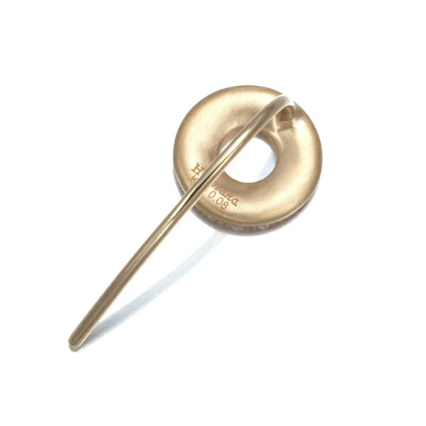 ヒロタカ ピアス ブラック&クリア ダイヤ 0.08ct Wheel of Fortune アロー 片耳 K10