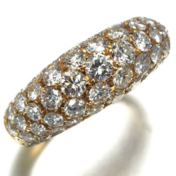 ダイヤ 2.01ct パヴェ ハーフエタニティ  リング K18YG 