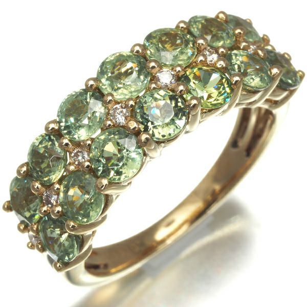 デマントイドガーネット 3.20ct ダイヤ 0.09ct   リング K18YG ソーティング