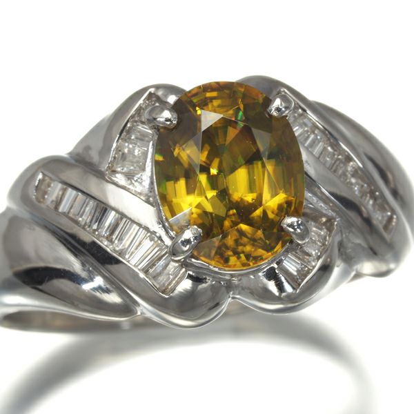 スフェーン 1.50ct ダイヤ 0.26ct  リング Pt900 