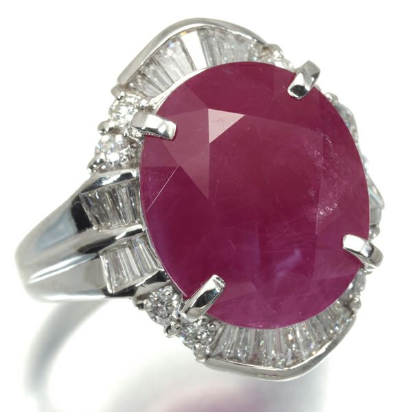 ルビー 11.50ct ダイヤ 1.03ct   リング Pt900 