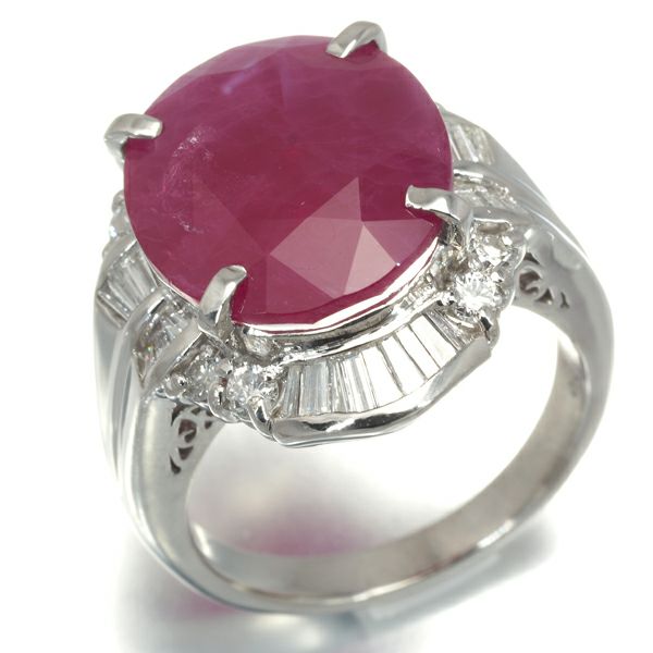 ルビー 11.50ct ダイヤ 1.03ct   リング Pt900 