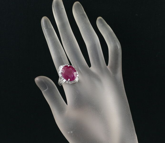 ルビー 11.50ct ダイヤ 1.03ct   リング Pt900 