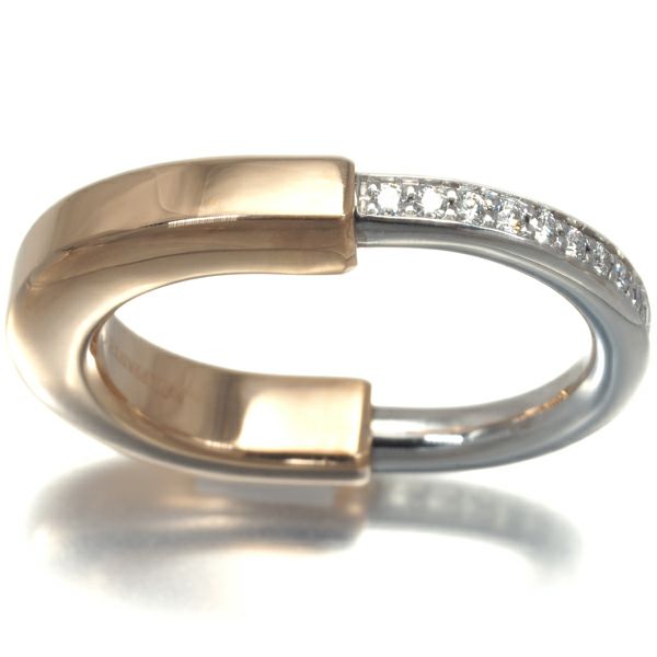 ティファニー リング ダイヤ 0.23ct ロック 15号 K18PG/WG 