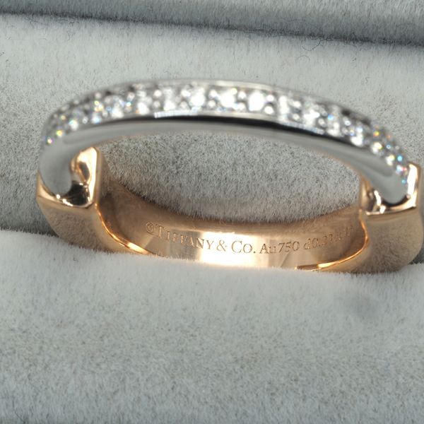 ティファニー リング ダイヤ 0.23ct ロック 15号 K18PG/WG 