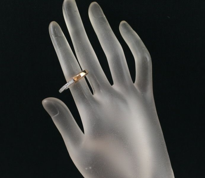 ティファニー リング ダイヤ 0.23ct ロック 15号 K18PG/WG 