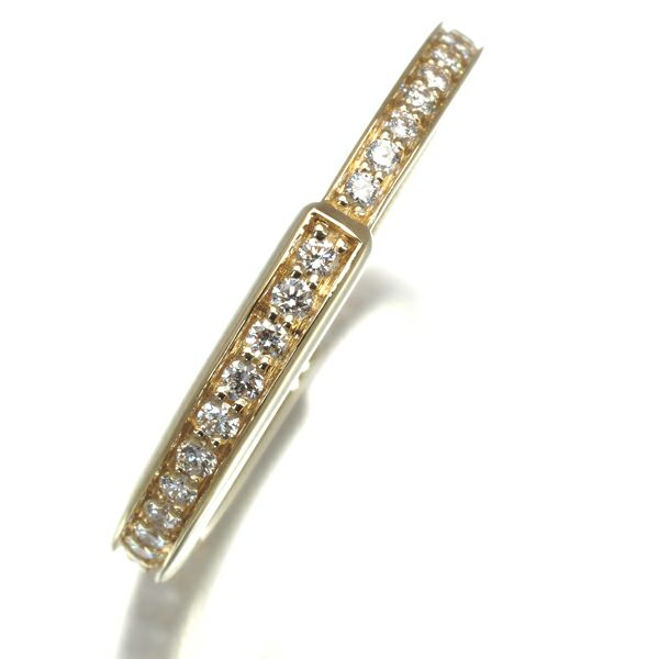 ティファニー リング フル ダイヤ 0.36ct ロック 14号 K18YG 
