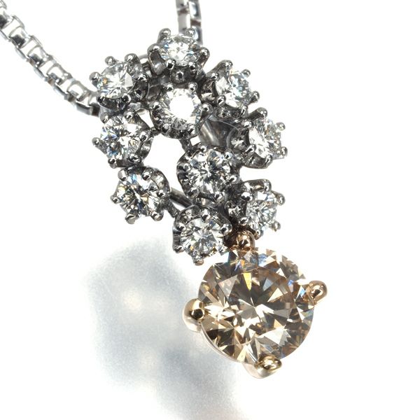 カシケイ ネックレス ダイヤ 0.718ct/0.38ct   K18PG/WG/Pt900 