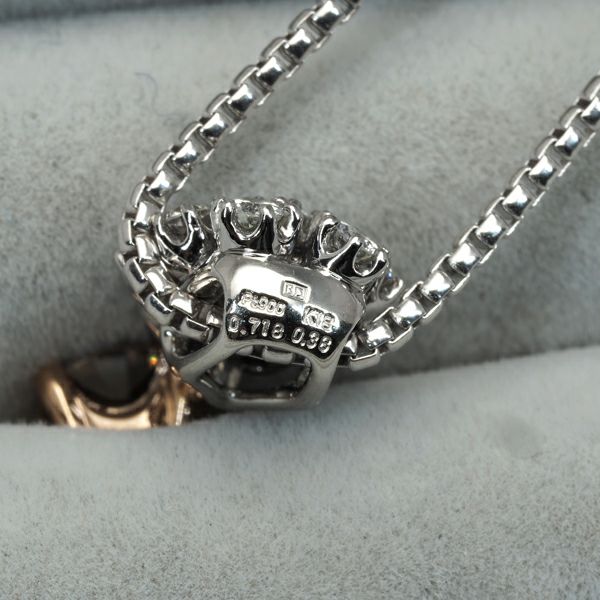 カシケイ ネックレス ダイヤ 0.718ct/0.38ct   K18PG/WG/Pt900 