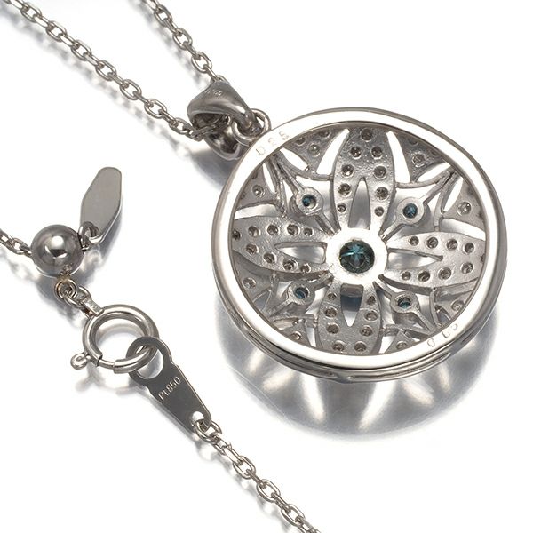 ダイヤ 0.25ct/0.65ct サークル ミルグレイン  ネックレス Pt900/Pt850 