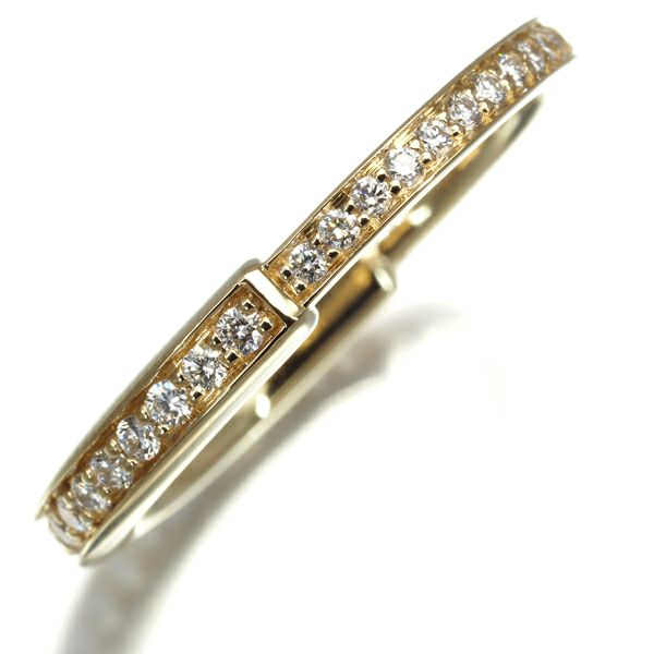 ティファニー リング ダイヤ 0.38ct ロック 14号 K18YG 