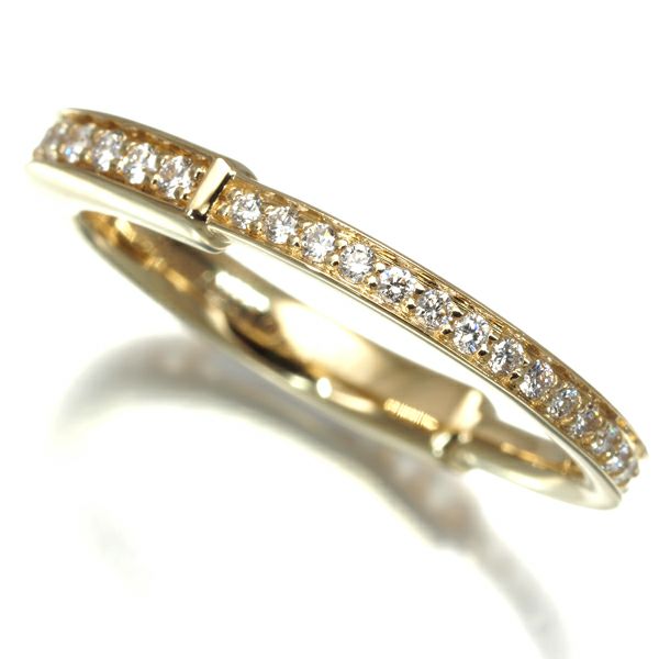 ティファニー リング ダイヤ 0.38ct ロック 14号 K18YG 