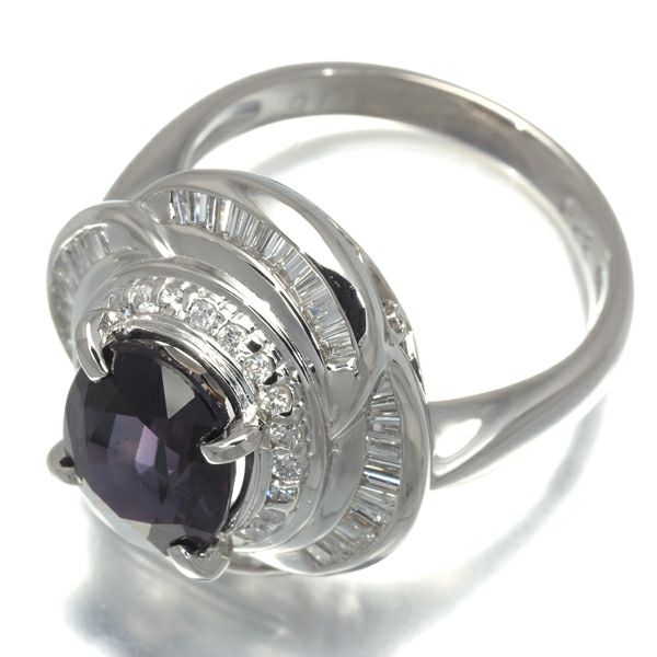 カラーチェンジサファイア 3.29ct ダイヤ 0.70ct クラシック リング Pt900 ソーティング
