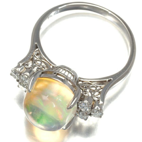 ウォーターオパール 3.21ct ダイヤ   リング Pm 