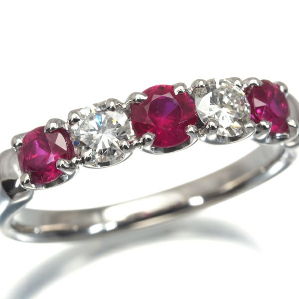 ルビー 0.61ct ダイヤ 0.34ct   リング Pt900 