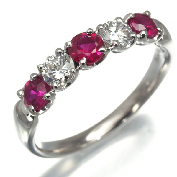 ルビー 0.61ct ダイヤ 0.34ct   リング Pt900 