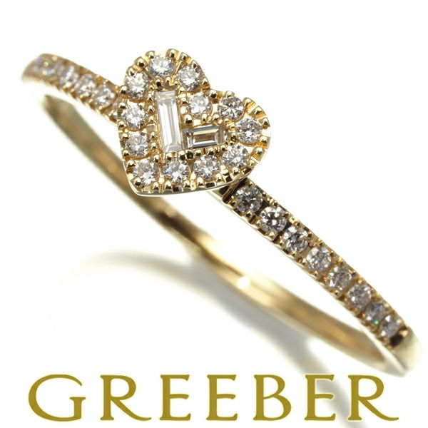 ベルシオラ リング ダイヤ 0.22ct  ハート ハーフエタニティ 2種カット 20号 K18YG 